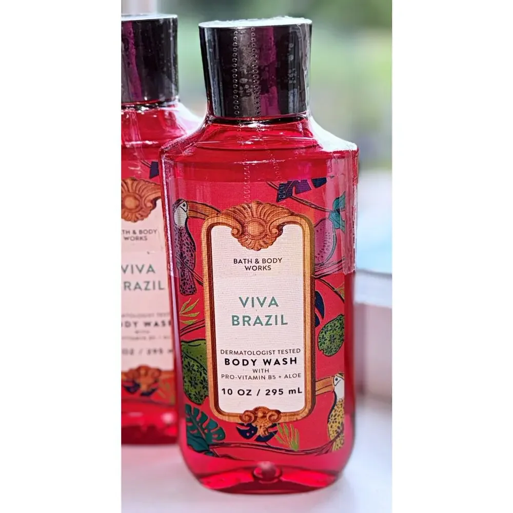 Bath & Body Works Viva Brazil 10oz Shower Gel Body Wash with Aloe B5 x3